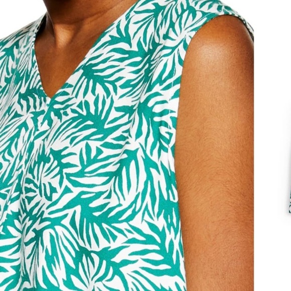 TopShop Matisse Tie Back Open Back Green White Sleeveless Top NWT Size 6 - Picture 5 of 9